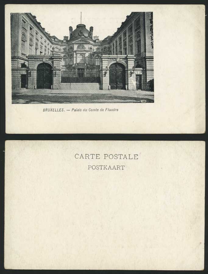 Bruxelles Old U.B. Postcard Palais du Comte de Flandre