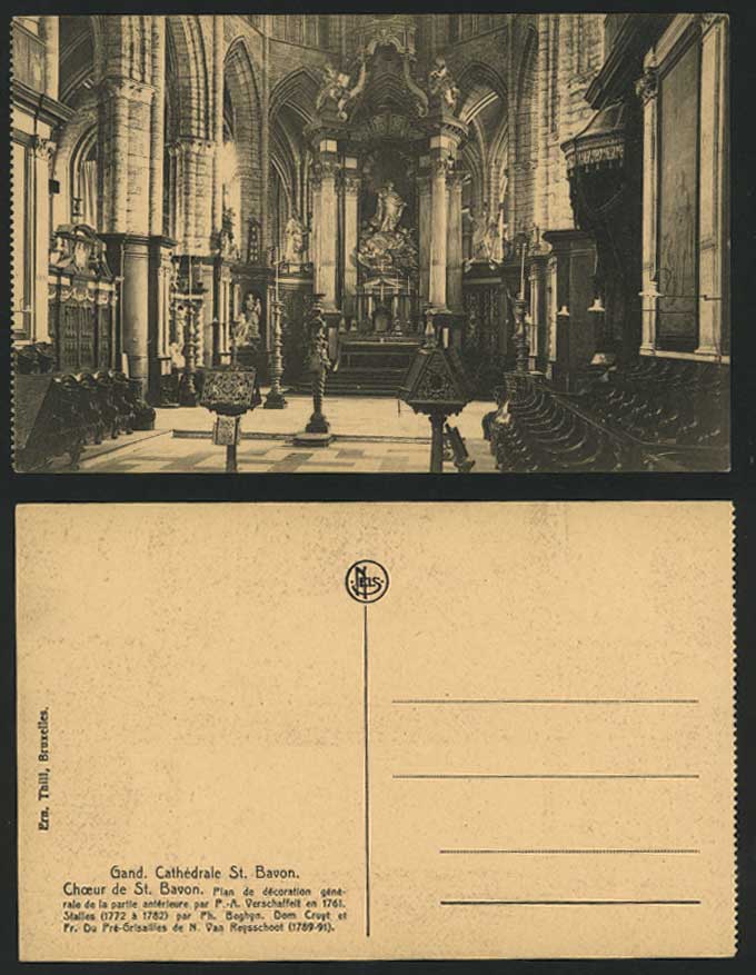 Gand Old Postcard Cathedral Chatedrale Saint Bavon Gent