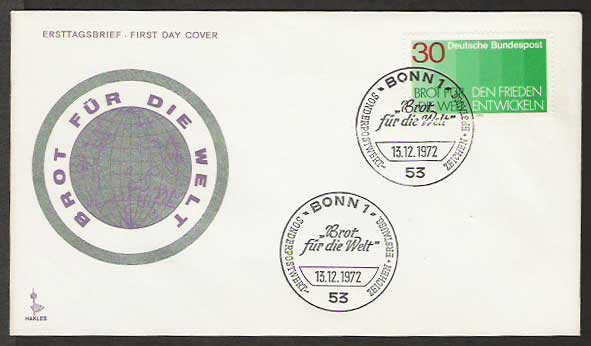 Germany 1972 BROT FUER DIE WELT Bonn - First Day Cover