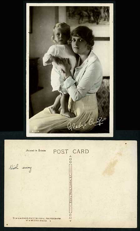GLADYS COOPER & Her Son Child Boy Old Photo PPC Actress