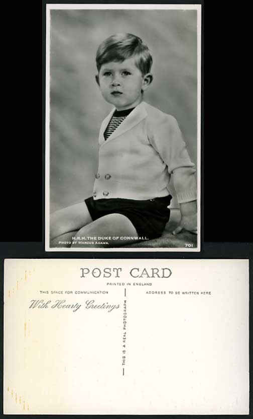British Royalty Old Real Photo Postcard H.R.H. The Duke of Cornwall as CHILD