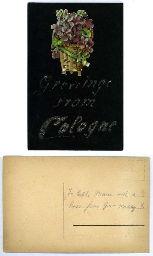 Germany Old Postcard GREETINGS FROM COLOGNE Flowers