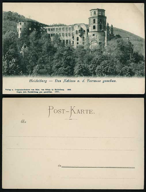 Germany Undivided Back Old Postcard - HEIDELBERG CASTLE