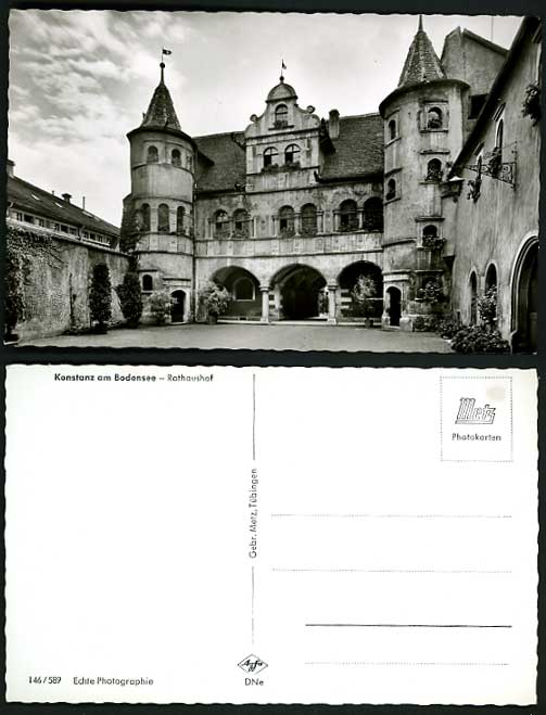 Germany Old RP Postcard CONSTANCE Rathaushof TOWN HALL