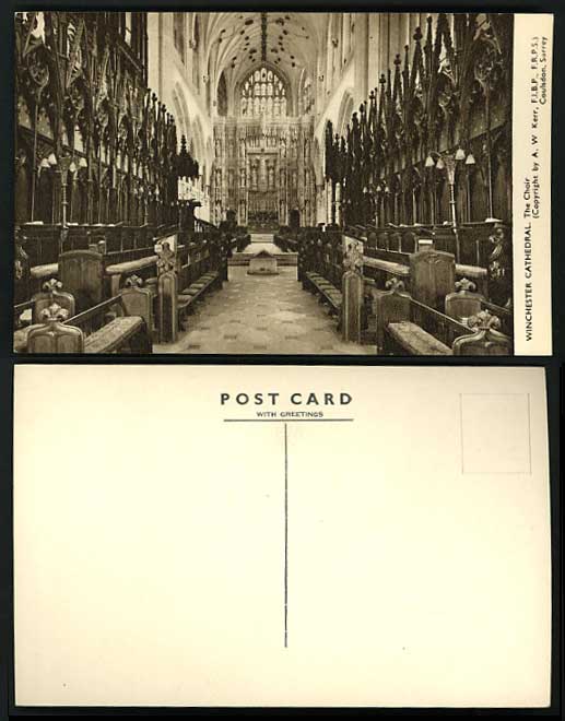 Hampshire Old Postcard WINCHESTER CATHEDRAL The Choir