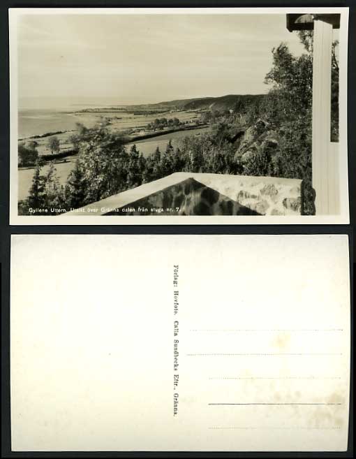 Sweden Old Photo Postcard GYLLENE UTTERN Granna Seaside