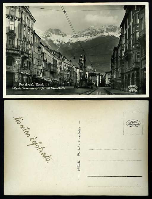 Tyrol Old Postcard - INNSBRUCK Maria Theresienstrasse