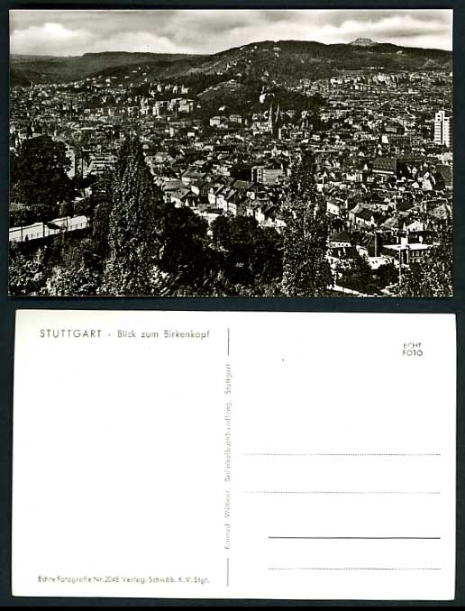 Germany Old Photo Postcard STUTTGART View of Birkenkopf