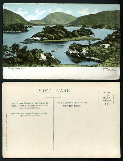 Ireland Old Hand Tinted Postcard - Upper Lake KILLARNEY