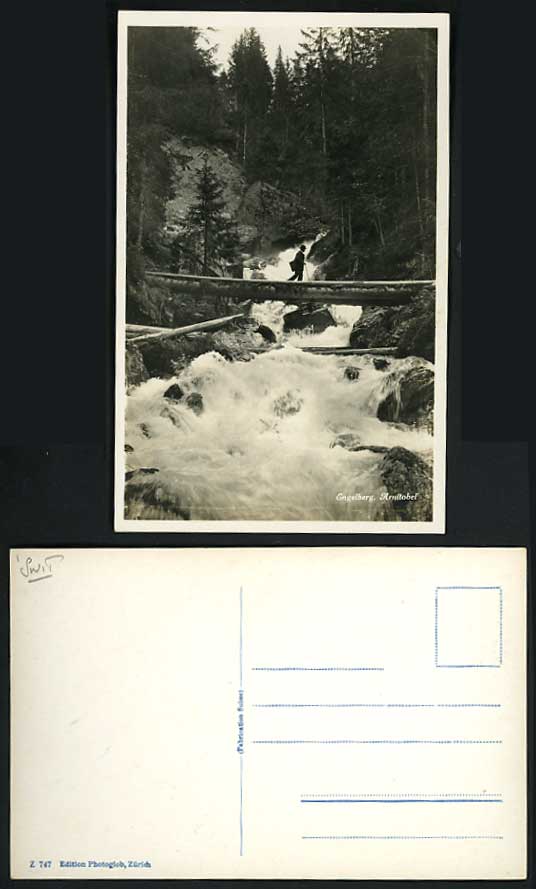 Swiss Old RP Postcard ENGELBERG Arnitobel RIVER BRIDGE