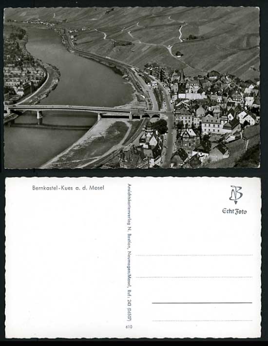 Germany Old Photo Postcard BERNKASTEL-KUES RIVER MOSEL