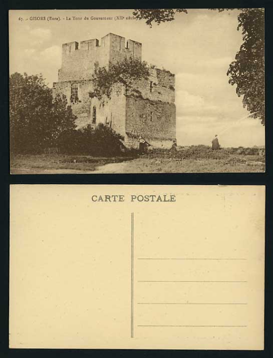 France Old Postcard GISORS Eure - La Tour du Gouverneur