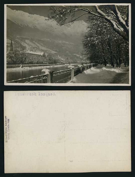 Austria Photo Postcard INNSBRUCK Snowy Landscape RIVER