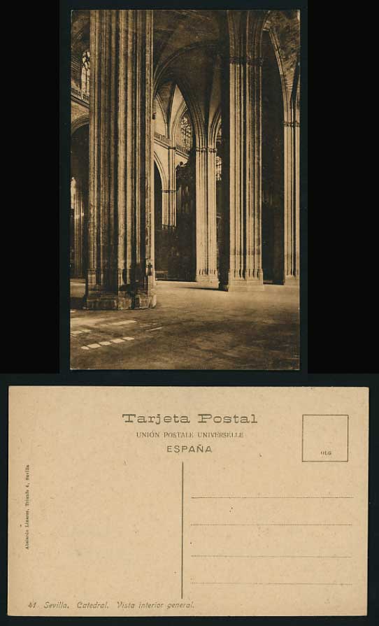 Spain Old Postcard La Catedral Interior View - SEVILLA