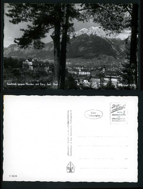 Austria Tyrol Old RP Postcard - INNSBRUCK Mountain Isel