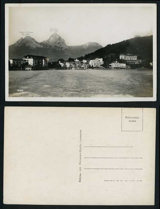 Swiss Old Postcard LAKE LUCERNE Brunnen Mythen Mountain
