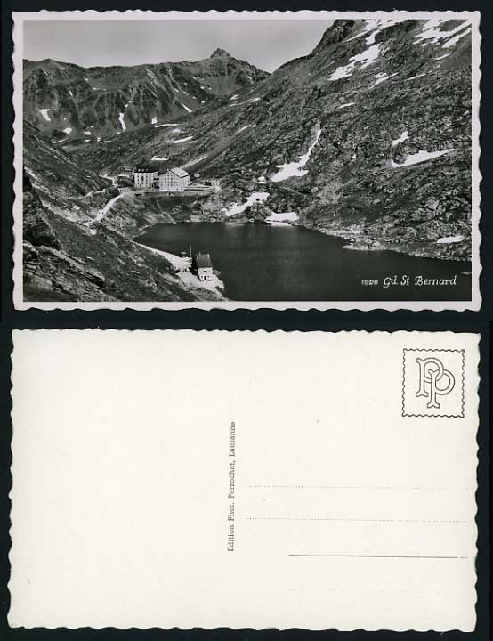Swiss Old Photo Postcard GD. ST. BERNARD Mountain Lake