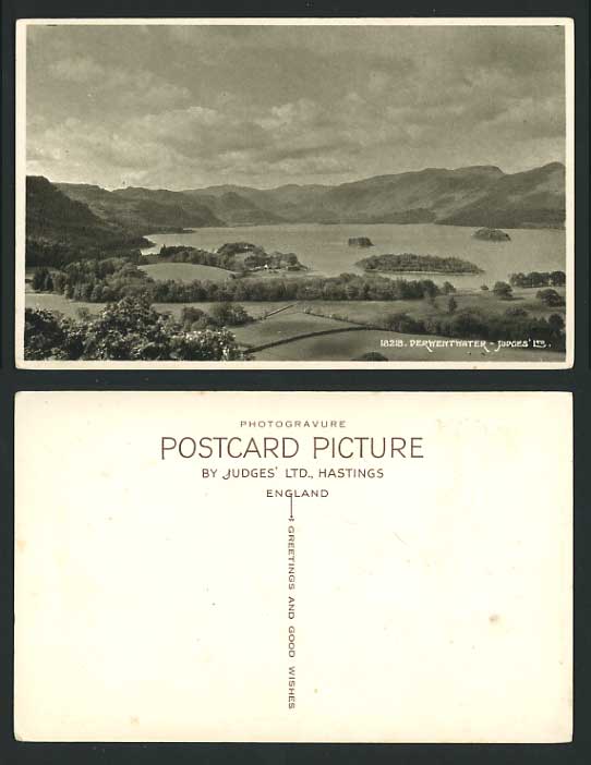 Cumberland Old Judges' Postcard Mount Lake Derwentwater