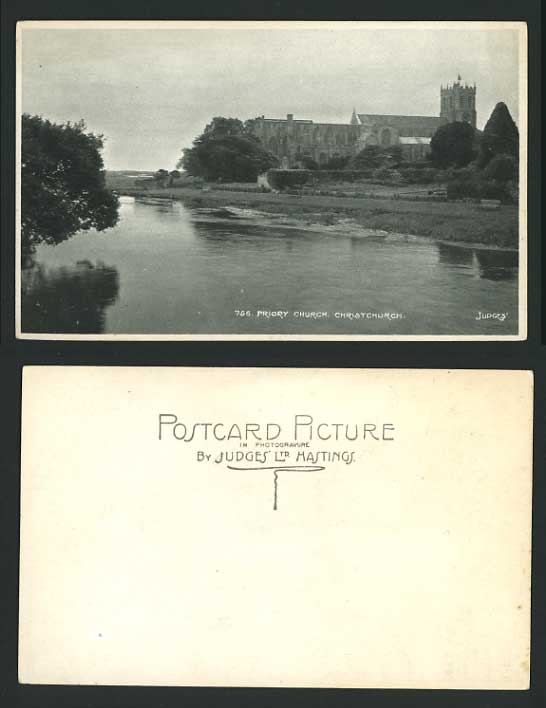 Dorset Old JUDGES' Postcard Priory Church Christchurch