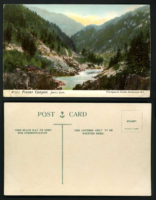 Canada Old Coloured Postcard - Fraser Canyon Hells Gate