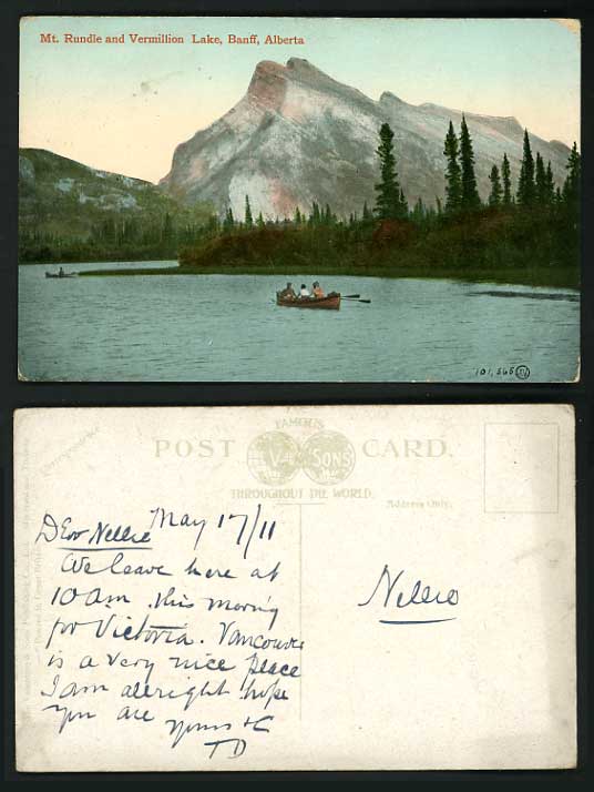 Canada 1911 PPC Mt. Rundle Vermilion Lake Ranff Alberta