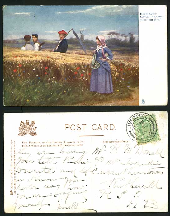 Comin' Thro' the RYE 1905 TUCK's OILETTE ART Postcard