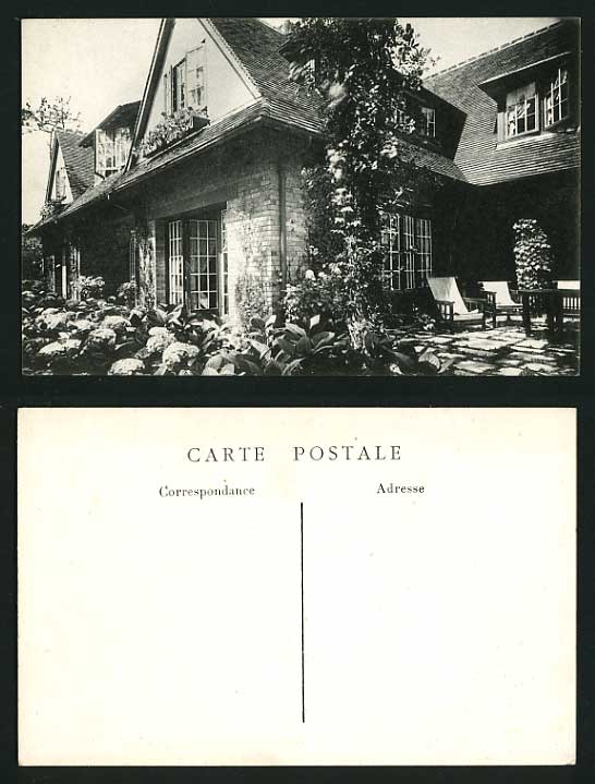 France Old Postcard Chairs Window HOUSE Plants FLOWERS