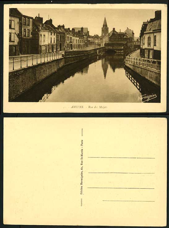 France Old PPC - Harmignies AMIENS Rue des Majots Canal