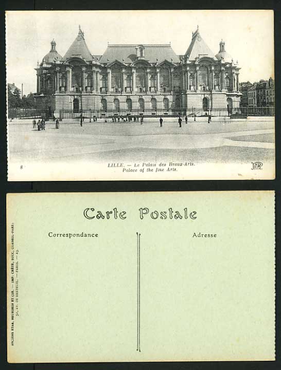 France Old Postcard LILLE Palais - Palace of Fine Arts