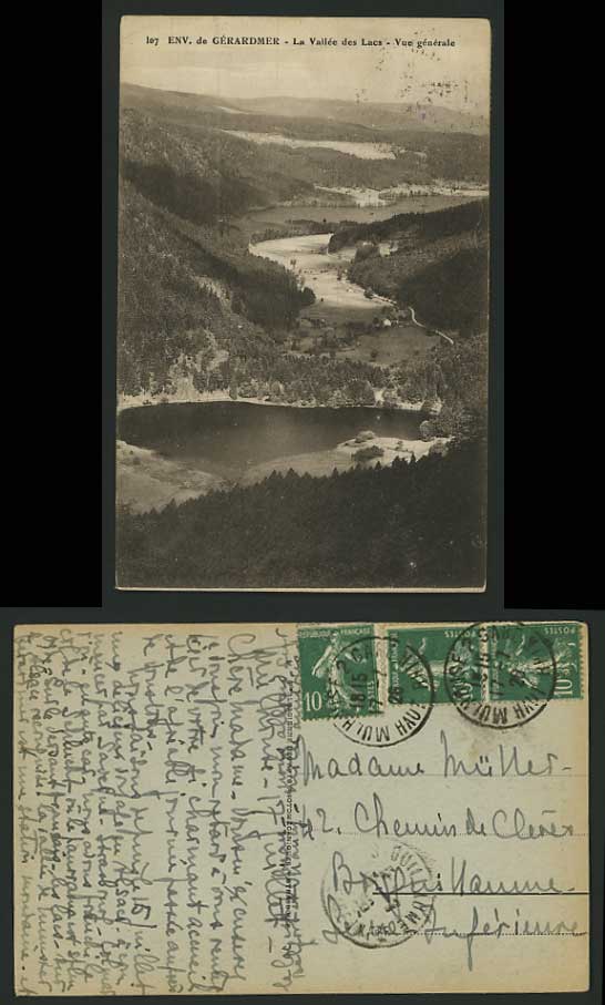 France 1926 PPC Lorraine GERARDMER La Vallee des Lacs