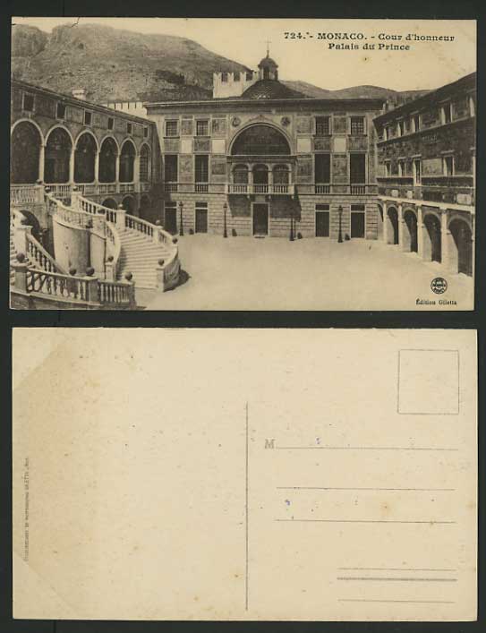 MONACO Old Postcard Courtyard Palace - Palais du Prince