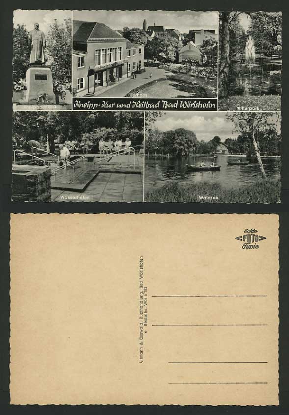 Germany Postcard BAD WOERISHOFEN Park Lake Kneipp Kur