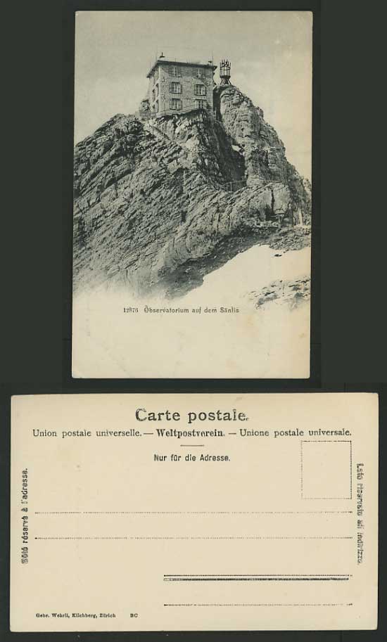 Switzerland Old Postcard - MOUNTAIN SAENTIS Observatory