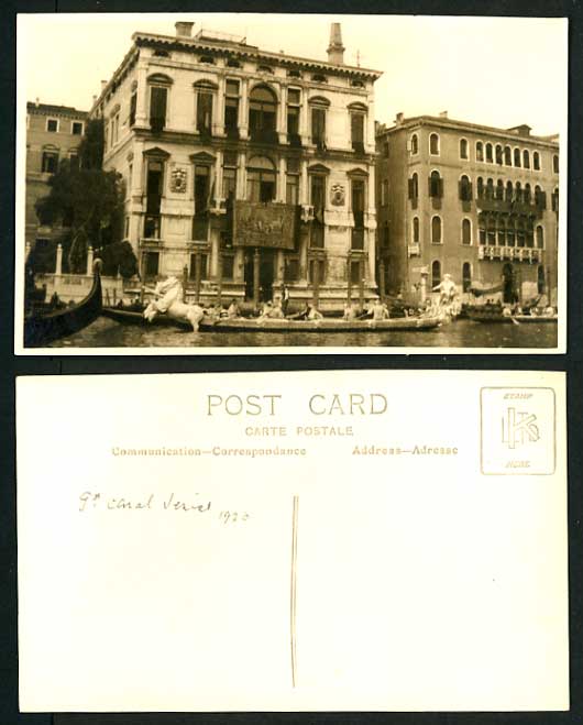 Italy 1926 Old Postcard Boat Racing GONDOLAS and HORSE