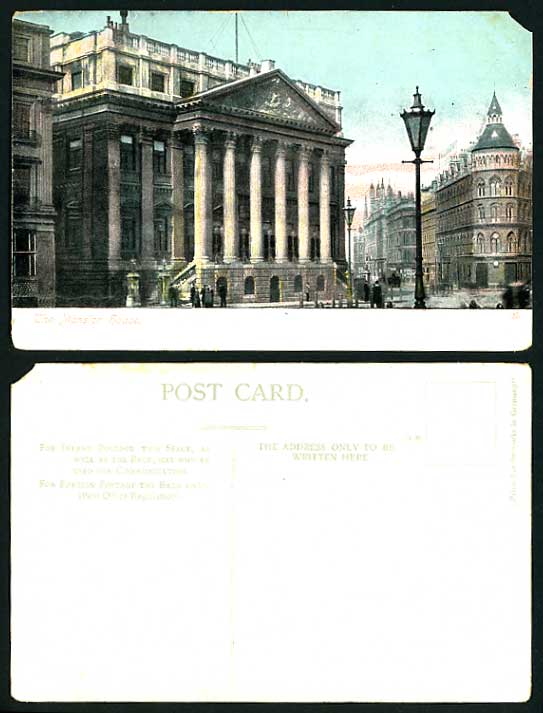 London Old Colour Tinted Postcard of THE MANSION HOUSE