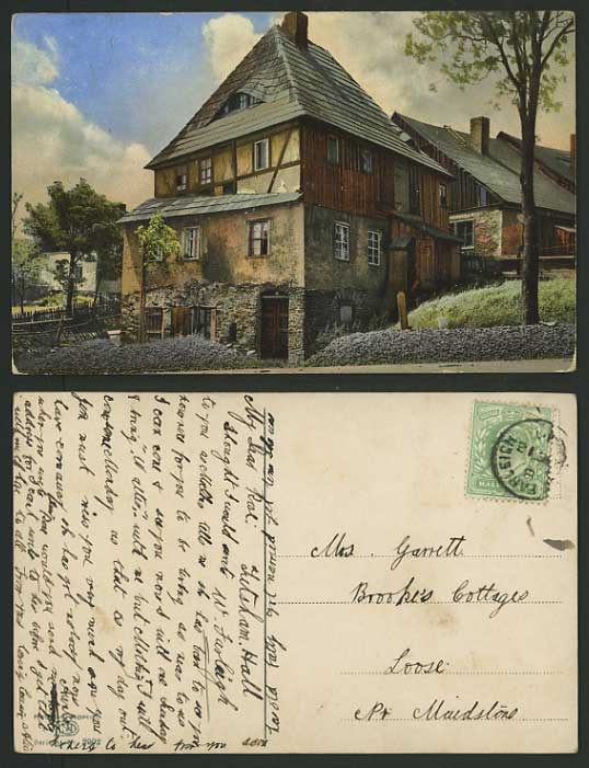 Berkshire 1910 Old Postcard TIMBERED HOUSE Fachwerkhaus