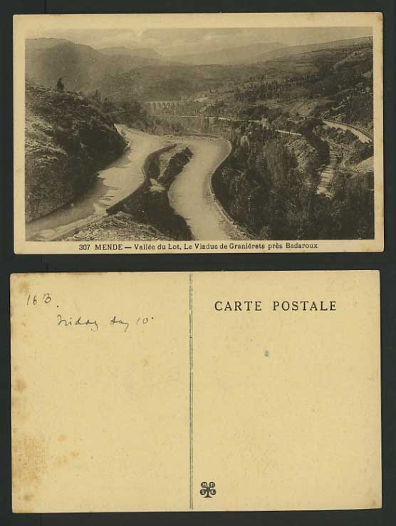 France Old Postcard MENDE Viaduct - Granierets Badaroux