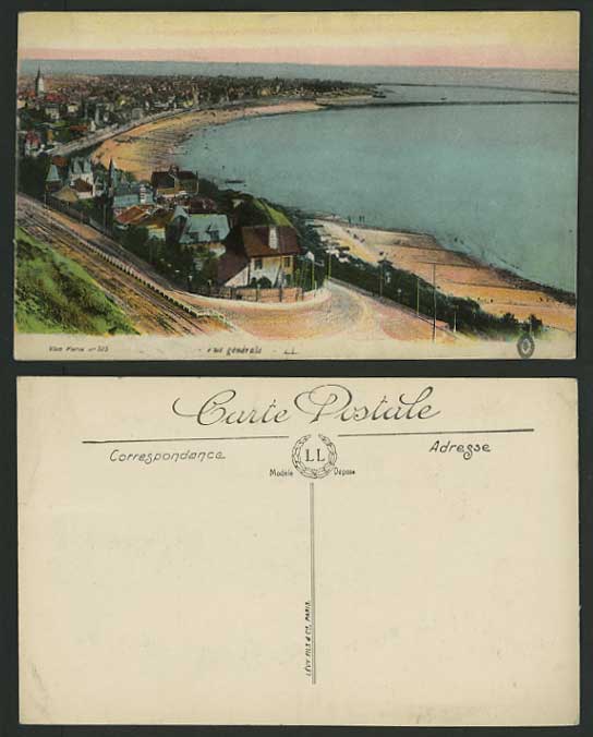 France Old L.L. Postcard RAILWAYS BEACH General View