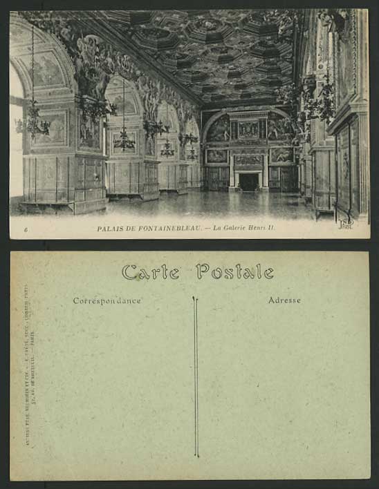 France Old Postcard - FONTAINEBLEAU La Galerie Henri II