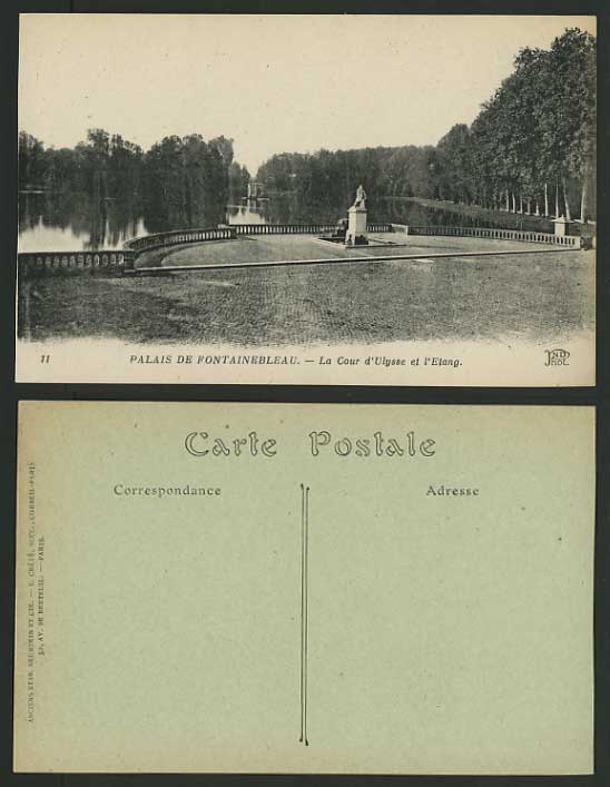 France Old Postcard FONTAINEBLEAU Court of Ulysses Lake