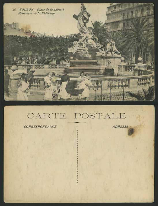 France Old Postcard TOULON - Monument de la Federation