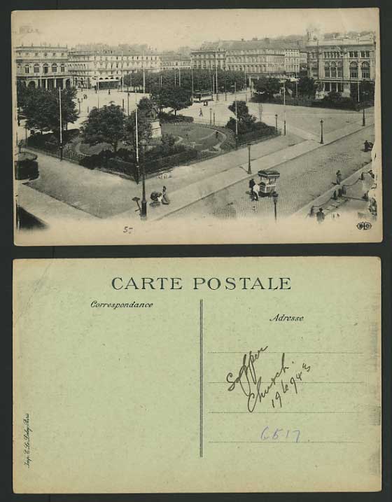 France Old Postcard General View Street Vendor - TRAM