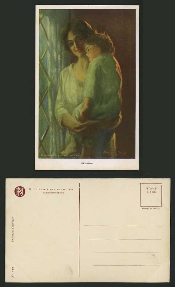 Alfred James Newey Old Postcard MOTHER & CHILD BEDTIME