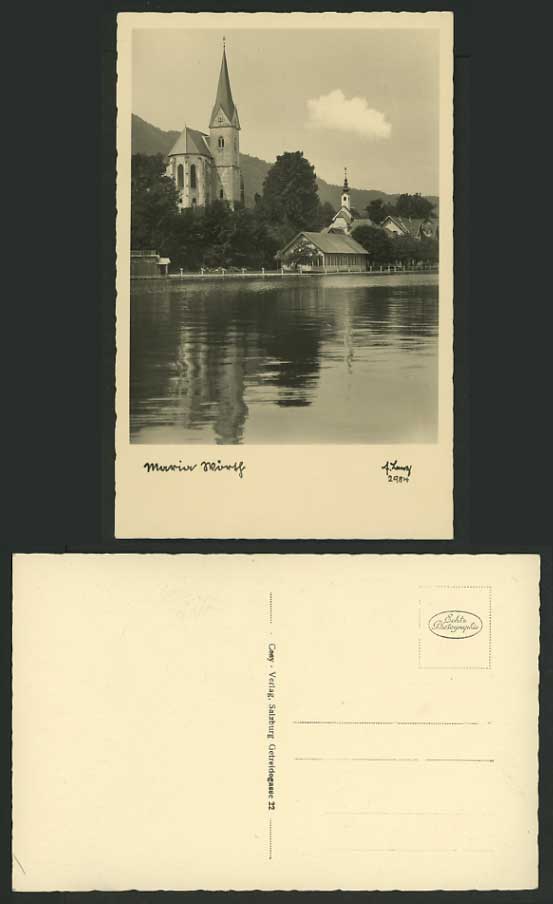 Austria Early Cosy Real Photo Postcard LAKE & CHURCH