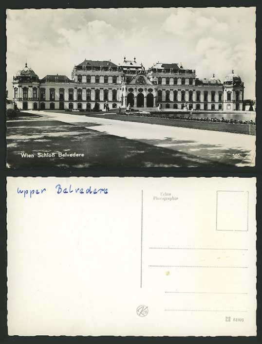 Austria Photo Postcard VIENNA CASTLE Schloss Belvedere