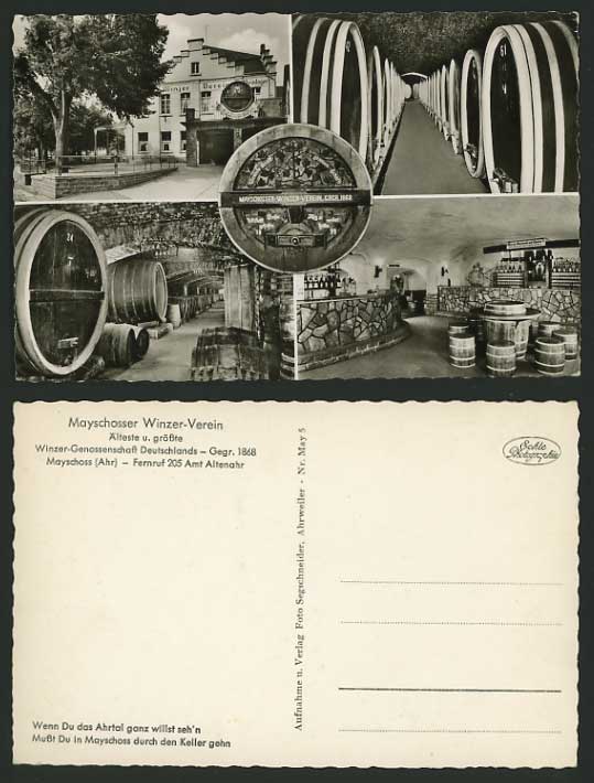 Germany Postcard WINE CELLAR Mayschosser Winzer-Verein