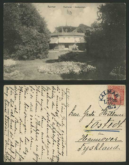 Sweden 1912 Old Postcard - KALMAR City Park & Pavillon