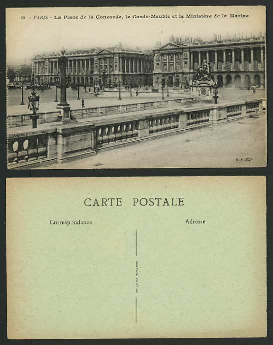 France Old Postcard Palace - PARIS Place de la Concorde
