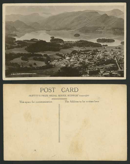 Lake District Old RP Postcard - DERWENT WATER Mountains