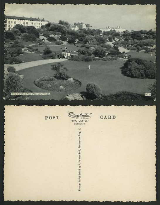 Hampshire Old RP Postcard SOUTHSEA The Rock Gardens